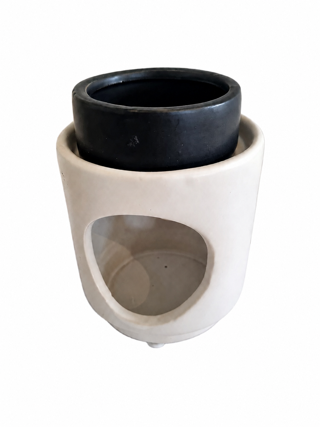 Design Tea-Light warmer - White with Black Bowl  SH17995A