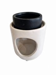 Design Tea-Light warmer - White with Black Bowl  SH17995A